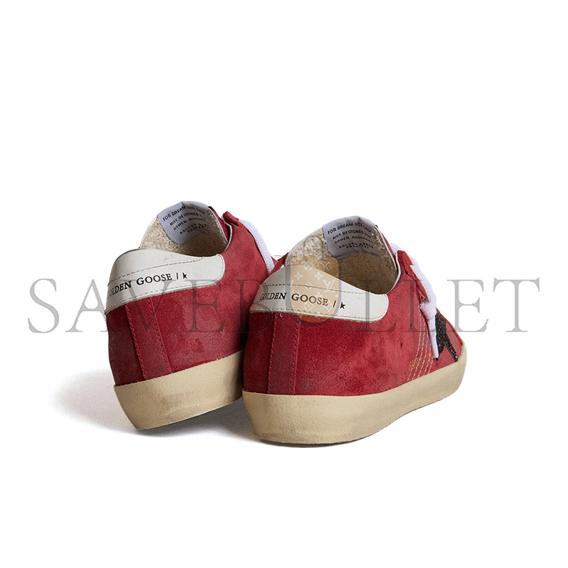 g01den G003e women’s s*per-star in red suede with glitter star and white heel tab gwf00101